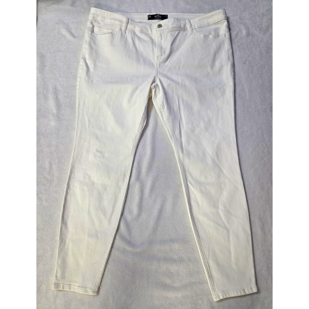 Hollister Jeans Womens UK 20 White Denim Low Rise Skinny Stretch